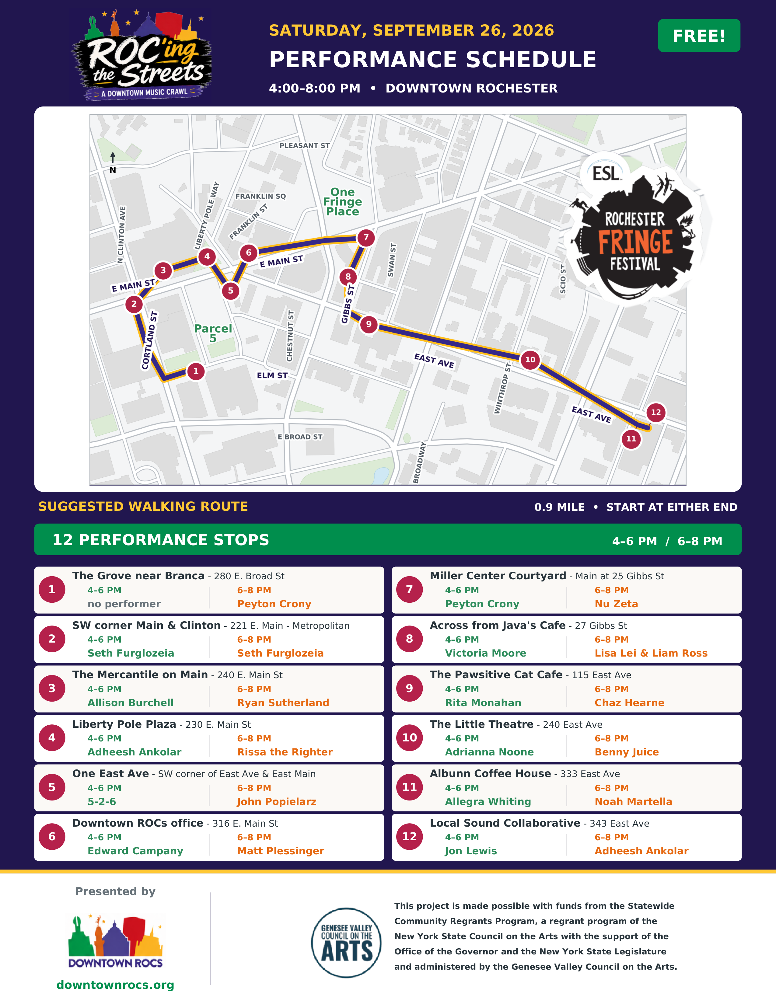 ROC'ing the Streets Downtown Music Crawl