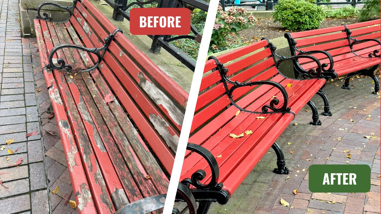 25 benches at Main St. and Gibbs St.